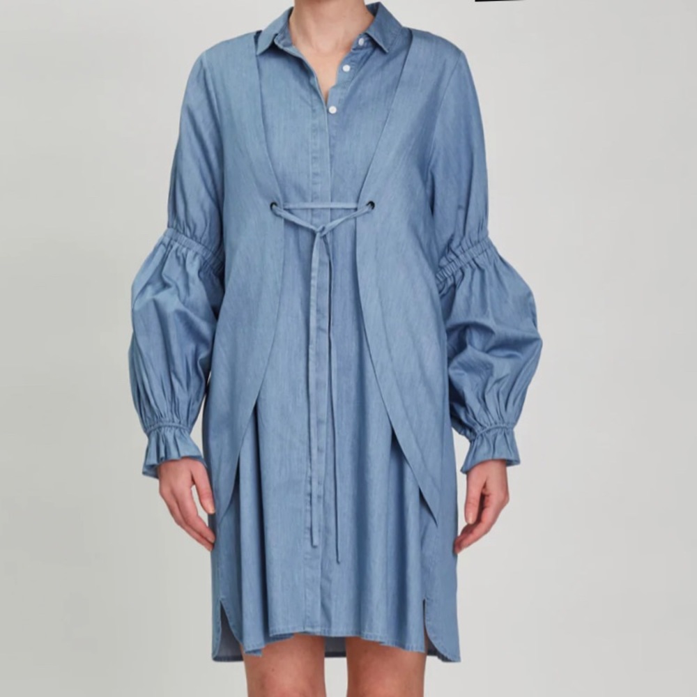 Rare Rora by Ashley Gill Lola light blue shirt dress